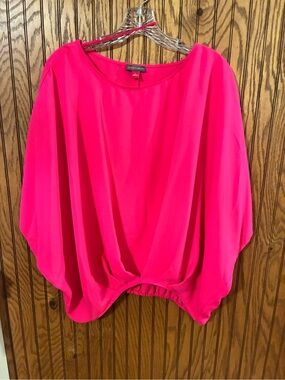 Vince Camuto Hot Pink Dolman Tunic with Gathered Hem